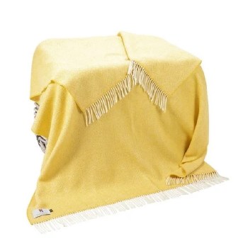 Merino-Cashmere Throw Buttercup Yellow