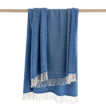 Merino-Cashmere Throw Sea Blues