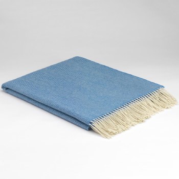 Supersoft Merino Lambswool Throw Cornflower Blue