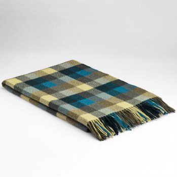 Supersoft Merino La,bswool Throw Green Check Flair