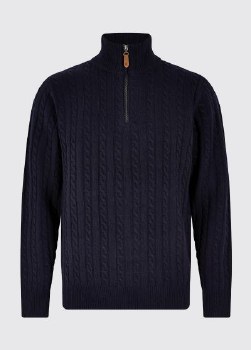 Cronin Zip Neck Navy Sweater