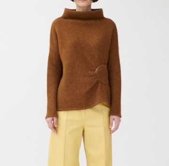 Baby Alpaca Sweater with Zip Pocket