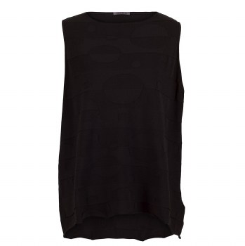 Black Viscose Knit Vest