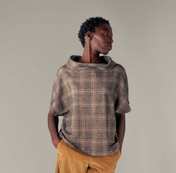Glencheck Cotton-Viscose Top