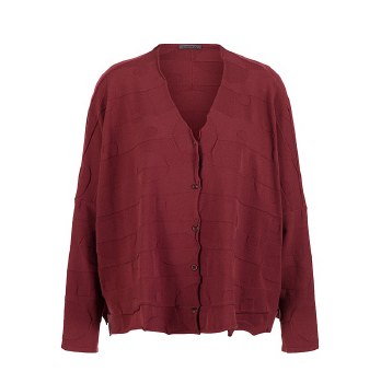 Terracotta Viscose Knit Cardigan