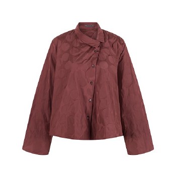 Terracotta Polka Dot Taffetta Blouse