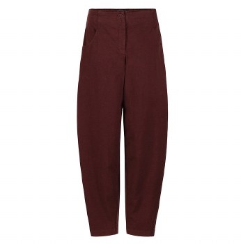 Terracotta-Brown Stretch-Cotton Trousers