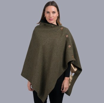 Moss Green Tweed Cape
