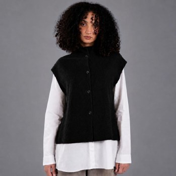 Runu Boiled Wool Black Vest
