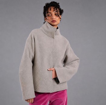 Souiman Boiled Wool Taupe Jacket
