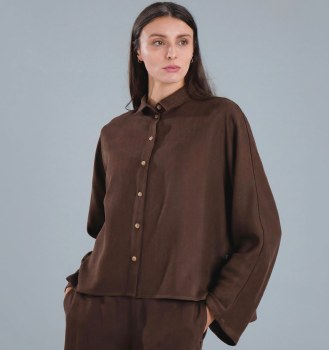 Tege Chocolate Relaxed Style Shirt