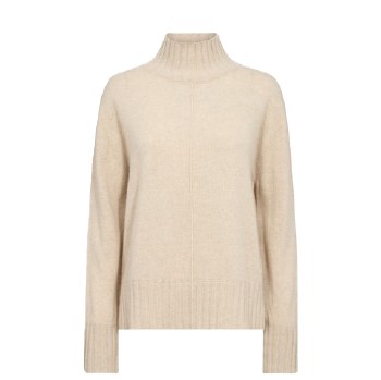 Additional picture of Butteremilk Cashmere relaxed highneck knit