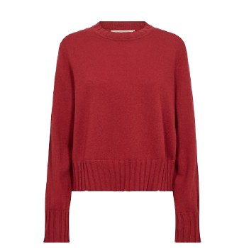 Additional picture of Lava red Cashmere crewneck knit