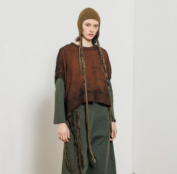 Additional picture of Chocolate and Black Hand-painted Knit Vest