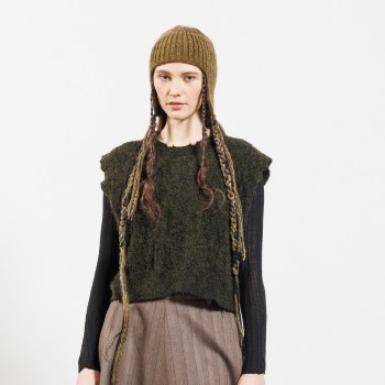 Merino-Mohair Knit Vest Blackforest green