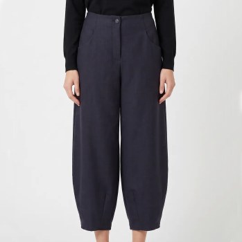 Additional picture of Wool-Blend Navy and Brown Gingham Check Trousers