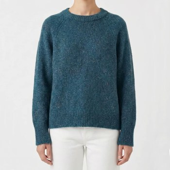 Cotton Alpaca Blend Teal Sweater