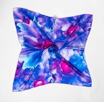 Additional picture of Large Square Silk Scarf Lilac