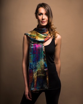Additional picture of Long Silk Scarf Connemara Brushmarks