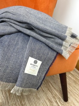 Additional picture of Irish Linen Throw Navy Denim