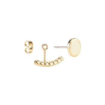 Additional picture of White and Gold Comet Earrings