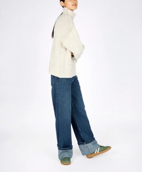 Additional picture of Polo Neck Knit Sweater Chalk