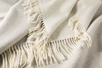 Additional picture of Superfine Wool-Angora Throw Cream and Grey