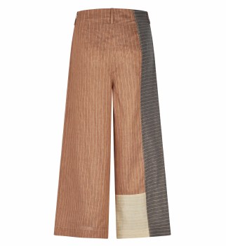Additional picture of Anthracite-Multicolour Linen Stripe Trousers