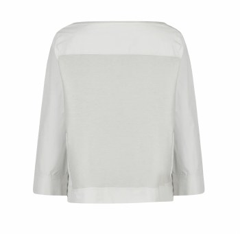 Additional picture of Grey Cotton Poplin-Jersey Top