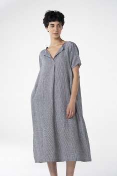 Additional picture of Picante-Red Striped Irish Linen Dress