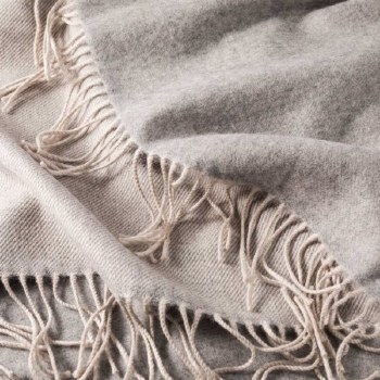 Additional picture of Merino Wool Wrap Reversible Pearl Grey
