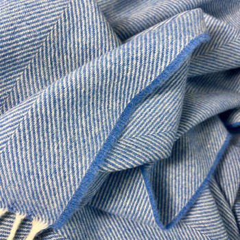 Additional picture of Supersoft Merino Lambswool Throw Cornflower Blue