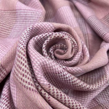Additional picture of Supersoft Merino Lambswool Throw Pink Check