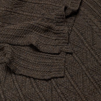 Additional picture of Large Alpaca-Silk Aran Wrap Brown Marl