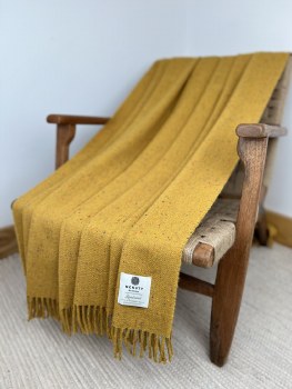 Additional picture of Donegal Tweed Throw 'Inishbofin' Yellow