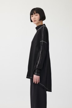 Additional picture of Black Long Sleeve Top with Contrast Seams