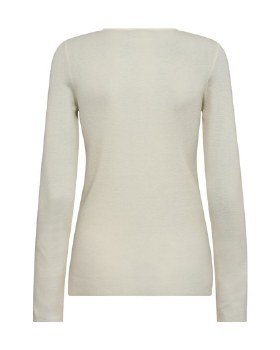 Additional picture of Ecru Wool O neck slimfit top