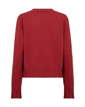 Additional picture of Lava red Cashmere crewneck knit