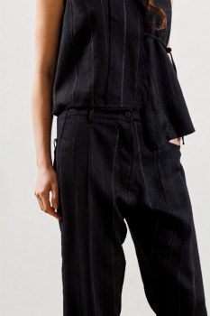 Additional picture of Black Pinstripe Trousers