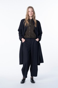 Additional picture of Wool-Blend Navy and Brown Gingham Check Trousers