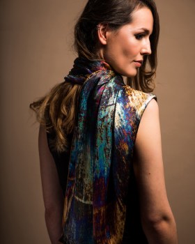 Additional picture of Long Silk Scarf Connemara Brushmarks