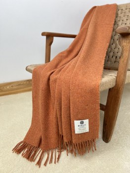 Additional picture of Foreverwool Recycled Merino Wool Throw Ember Orange