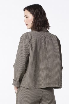 Additional picture of Cotton Seersucker Jacket Nettle Grey
