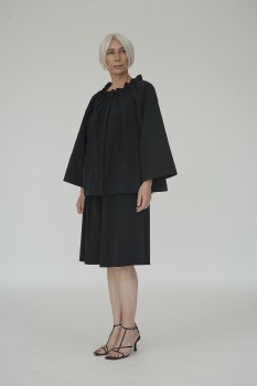 Additional picture of Black Technical Jacket with Ruched Neckline