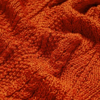 Additional picture of Patented Aran Alpaca-Silk Scarf Orange
