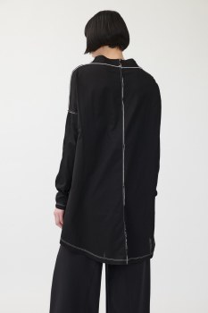Additional picture of Black Long Sleeve Top with Contrast Seams