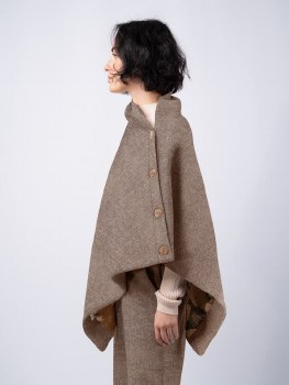Additional picture of Oak Herringbone Tweed Cape