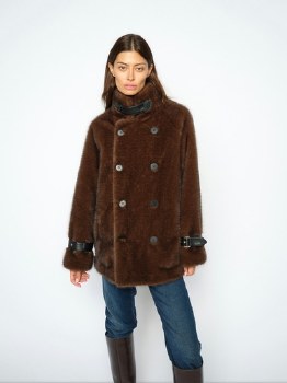 Additional picture of Brown Faux Fur Jackets