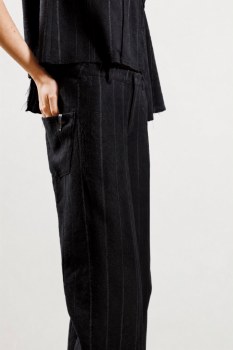 Additional picture of Black Pinstripe Trousers