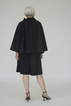 Additional picture of Black Technical Jacket with Ruched Neckline